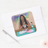 Vrede en Meditatie Stadskunst Vierkante Sticker (Envelop)