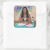 Vrede en Meditatie Stadskunst Vierkante Sticker (Tas)