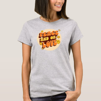 Vrede en Of Liefde Retro 60s Groovy Flower Power  T-shirt