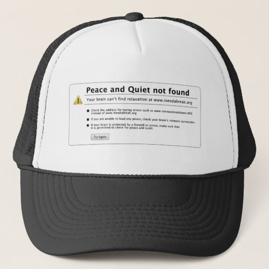 vrede en rust trucker pet (Voorkant)