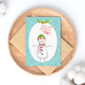 Vrede en vrede | Snowmankerst in Cute Snowman Feestdagenkaart