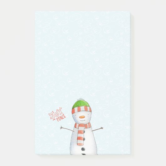 Vrede en vrede | Snowmankerst in Cute Snowman Post-it® Notes (Voorkant)