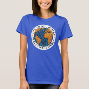 Vrede en vreugde aan de wereld - bloeiende planeet t-shirt