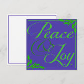 Vrede en vreugde feestdagenkaart (Voorkant / Achterkant)