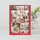 Vrede en Vreugde Foto Kerstmis Gepersonaliseerd Feestdagenkaart (Staand voorkant)
