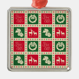 Vrede en vreugde metalen ornament