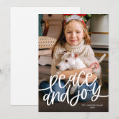 Vrede en Vreugde Script Foto Plat Kerstkaart (Voorkant / Achterkant)