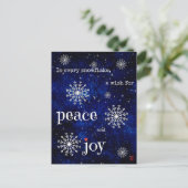 Vrede en Vreugde Sterrennacht Kerstwensen Feestdagenkaart (Staand voorkant)