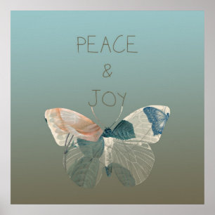 Vrede en Vreugde Vlinder Poster