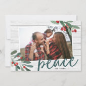 Vrede | Foto van Farmhouse Holly Feestdagenkaart (Voorkant)