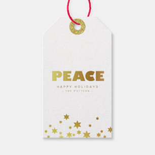 Vrede   Fun Christmas White & Gold Mini Cadeaulabel