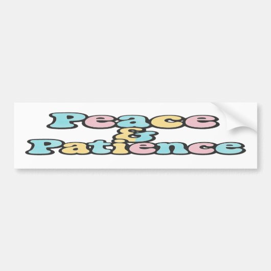 Vrede & Geduld Retro Pastel Rainbow Bubble Bumpersticker (Voorkant)