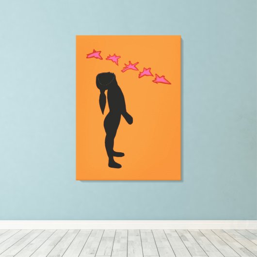 Vrede, Geen Oorlogscanvas meer Print (Insitu (Houten vloer))