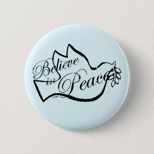 Vrede gelooft in vrede ronde button 5,7 cm