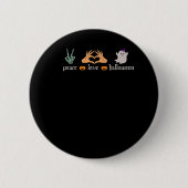Vrede Halloween Vredesteken Skeleton Heksenhanden Ronde Button 5,7 Cm (Voorkant)
