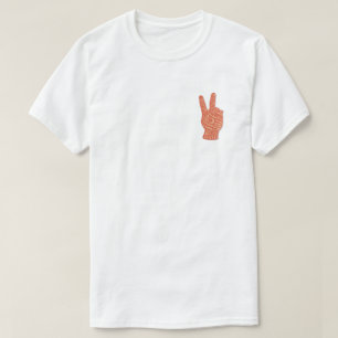 Vrede Hand Teken Geborduurde Stijl - Liefde Vrijhe T-shirt