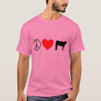 vrede, hart, koe t-shirt