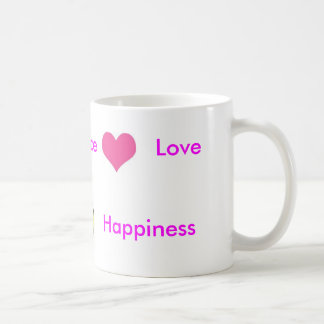 vrede,  hart, vrede, liefde, geluk... koffiemok