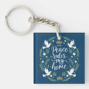Vrede heerst in mijn huis sleutelhanger