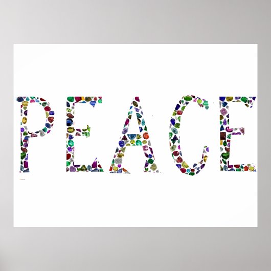 Vrede, het woord 'PEACE' Gemstone Poster (Voorkant)