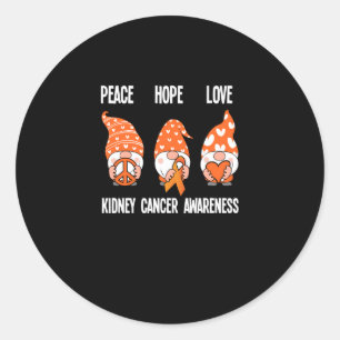 Vrede Hoop Liefde Gnomen Nierkanker Bewustzijn Ronde Sticker