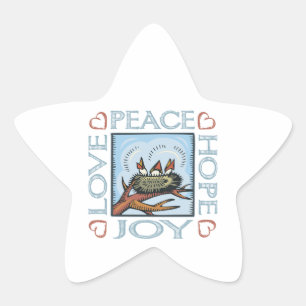 Vrede, hoop, liefde, vreugde ster sticker