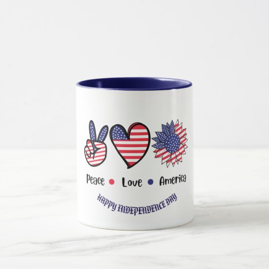 "Vrede houdt van Amerika" Patriottische symbolen C Mok (Midden)