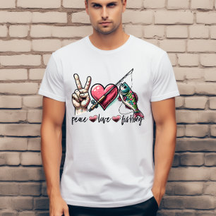 Vrede houdt van vissen t-shirt