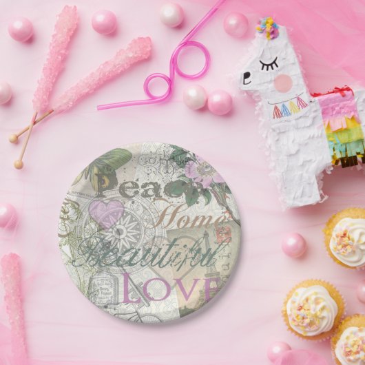 Vrede Huis Mooie Liefde Papieren Bordje (Feest)