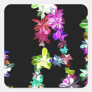"VREDE" in Bloemen Art Print Product aanpassen Vierkante Sticker