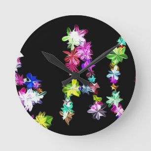 "VREDE" in bloemen Art Print Ronde Klok