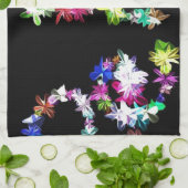 "VREDE" in bloemen Art Print Theedoek (Gevouwen)