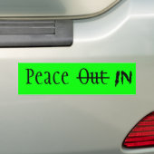 vrede in bumpersticker (Op auto)