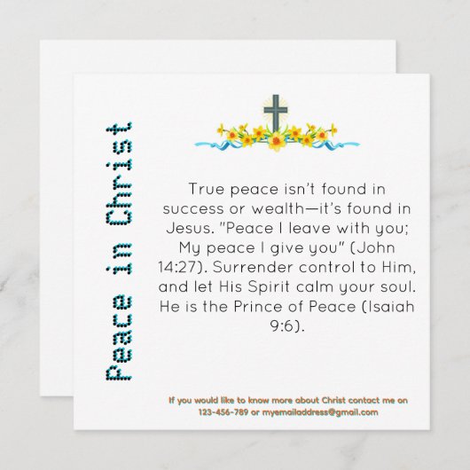 Vrede in Christus Getuige Kaart (Voorkant / Achterkant)