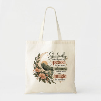 Vrede In Haar Hart Magie In Haar Ogen Boho Bloemmo Tote Bag