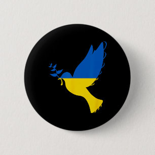Vrede in Oekraïense Duif. Sta met Oekraïne. Steun Ronde Button 5,7 Cm