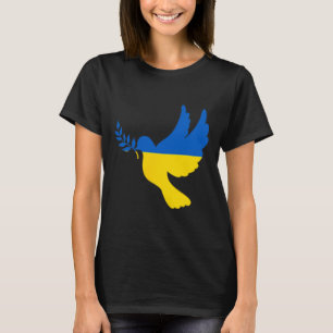 Vrede in Oekraïense Duif. Sta met Oekraïne. Vrijhe T-shirt