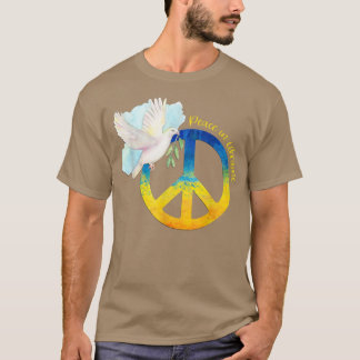 Vrede in Oekraïne Dove Ukraine Flag suppo T-shirt