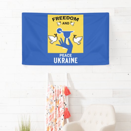 vrede in oekraïne - liefde en steun spandoek (Insitu)