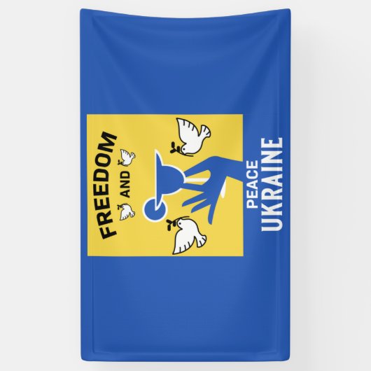 vrede in oekraïne - liefde en steun spandoek (Verticaal)