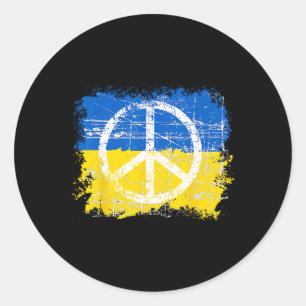 Vrede in Oekraïne Vlag Crest Oekraïne Shirt Vrede  Ronde Sticker
