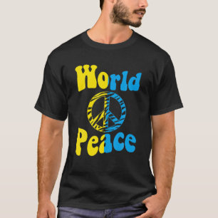 Vrede in Oekraïne Wereldvredessteun Oekraïne vlag T-shirt
