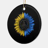 Vrede in Oekraïne Zonnebloem! Keramisch Ornament (Links)