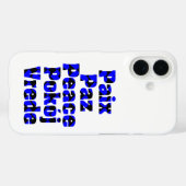Vrede in verschillende talen Harten Blauw Zwart Case-Mate iPhone Case (Achterkant (horizontaal))