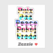 Vrede in vreemde talen, heldere harten sticker (Vel)