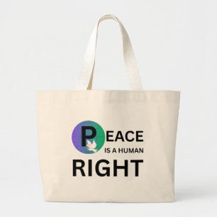 Vrede is een mensenrecht Duif- en aardesymbool Grote Tote Bag