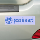 vrede is een werkwoord bumpersticker (Op auto)