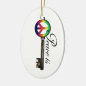 Vrede is essentieel keramisch ornament (Links)