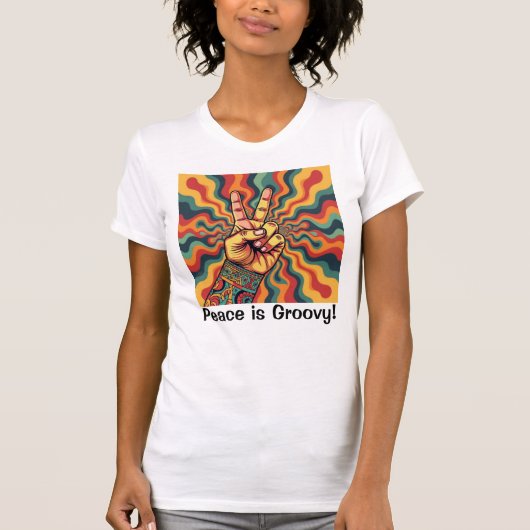 Vrede is groovy! - t-shirt (Voorkant)