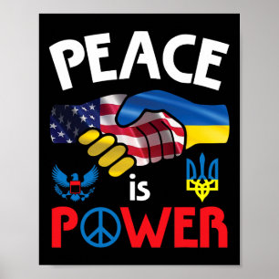 Vrede Is Kracht Handshake Usa Oekraïne Eénheid Sam Poster